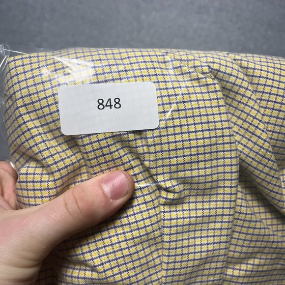 Polo Ralph Lauren Shirt Mens XL Yellow Plaid Flesh Pony Classic Short Sleeve - Picture 9 of 9